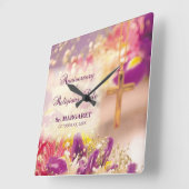 パーソナライズ、記念日の宗教生活、修道女 スクエア壁時計 (傾斜)