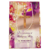 パーソナライズ、記念日の宗教生活、修道女 ミディアムペーパーバッグ (正面)