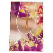 パーソナライズ、記念日の宗教生活、修道女 ミディアムペーパーバッグ (裏面)