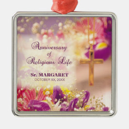 パーソナライズ、記念日の宗教生活、修道女 メタルオーナメント