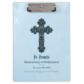 パーソナライズ、調整の記念日の司祭、クロス クリップボード (正面)