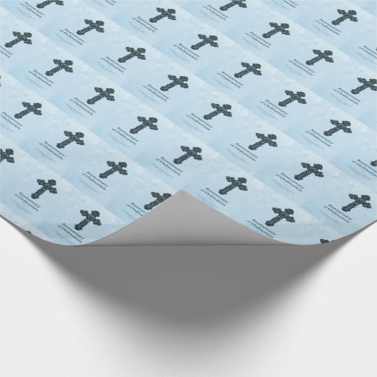 パーソナライズ、調整の記念日の司祭、クロス ラッピングペーパー (コーナー)