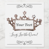 パーソナライズ"長いライブ女王"ティアラ ワインラベル (シングルラベル)