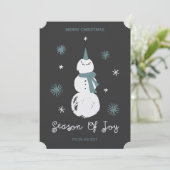 パーソナライズ!雪だるまシーズンオブジョイホリデーカード シーズンカード (スタンド正面)