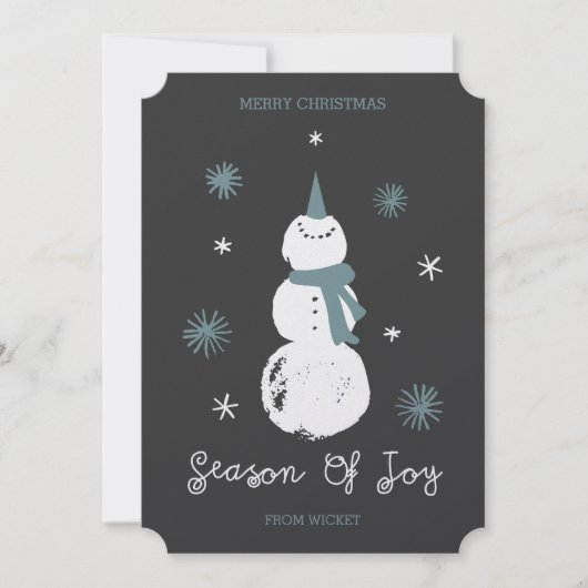 パーソナライズ!雪だるまシーズンオブジョイホリデーカード シーズンカード (正面)