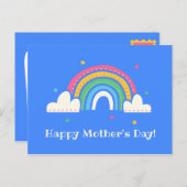 パーソナライズ - 青い虹のお母さんの日 ポストカード (正面/裏面)