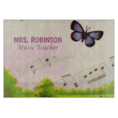 パーソナライズ、音楽の蝶の感謝してい先生 カッティングボード (正面)