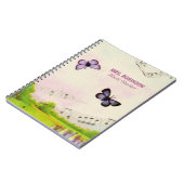 パーソナライズ、音楽の蝶の感謝してい先生 ノートブック (左側)