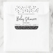 パーソナライズ，黒，白，赤ちゃんシャワー，ありがとう スクエアシール (バッグ)