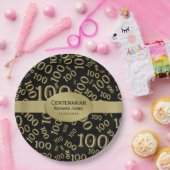 パーソナライズ： 100代の100誕生日テーマ ペーパープレート (パーティー)