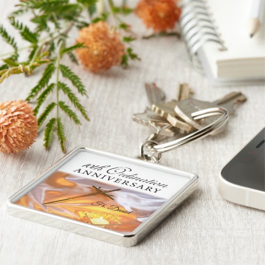 パーソナライズ、10th調整記念日、クロス キーホルダー (側面)