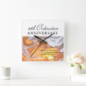 パーソナライズ、10th調整記念日、クロス スクエア壁時計 (ホーム)