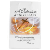 パーソナライズ、10th調整記念日、クロス ミディアムペーパーバッグ (裏面)