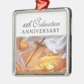 パーソナライズ、10th調整記念日、クロス メタルオーナメント (左)