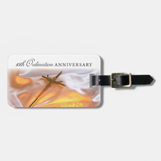 パーソナライズ、10th調整記念日、クロス ラゲッジタグ (正面横)