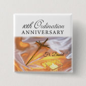 パーソナライズ、10th調整記念日、クロス 缶バッジ (正面)