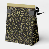 パーソナライズ： 40th誕生日テーマ金ゴールド/黒 フェイバーボックス (裏面サイド)