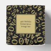 パーソナライズ: 40th誕生日パーティー金ゴールド/黒 フェイバーボックス (上部)