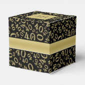 パーソナライズ: 40th誕生日パーティー金ゴールド/黒 フェイバーボックス (裏面サイド)