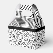 パーソナライズ: 50誕生日白黒テーマ フェイバーボックス (裏面サイド)