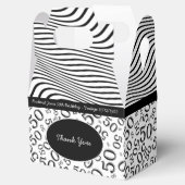 パーソナライズ: 50誕生日白黒テーマ フェイバーボックス (オープン)