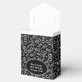 パーソナライズ: 60誕生日テーマブラック/ホワイト フェイバーボックス (オープン)