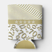 パーソナライズ： 70誕生日ホワイトおよび金ゴールドテーマ 缶クーラー (裏面)