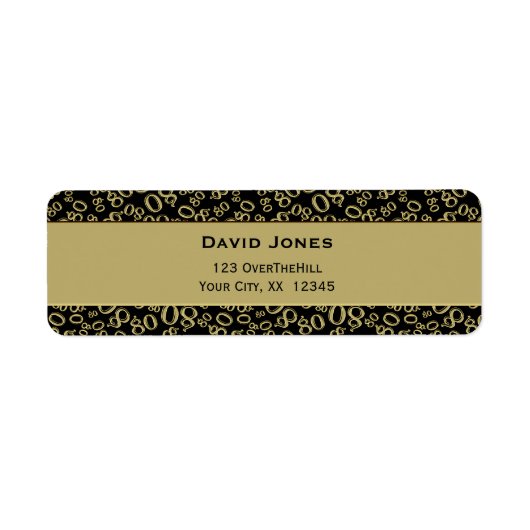 パーソナライズ： 80番目の誕生日テーマ差出人住所 ラベル (正面)