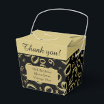 パーソナライズ： 90th Birthday Party金ゴールド/ブラック フェイバーボックス<br><div class="desc">この金ゴールドとブラック90歳（90歳）の誕生日パーティーテーマの文字を提供されたテンプレートで簡単にパーソナライズ。背景のデザインは金ゴールドと黒抽象芸術の数90(90)は、オールオーバータイポグラフィプリントで様々なサイズと角度で繰り返される。前面に金ゴールド領域があり、前面に金ゴールドラベルがある。簡単テンプレートを使用して、自分の単語、名前イニシャル、またはモノグラムを追加する。贈素晴らしり物やパーティーのアイディアは、あなたの90歳の誕生日パーティーのために好意を持つ。</div>