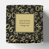 パーソナライズ： 90th Birthday Party金ゴールド/ブラック フェイバーボックス (上部)