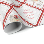 パーソナライズ – Filigree Merry Christmas Angel ラッピングペーパー<br><div class="desc">このカスタマイズ休日のデザインにテキストを入れて、赤い宝石の石と額の付いた金属製の映画「メリー・クリスマス・エンジェル」と白いレースのテクスチャ付き背景の上に「メリー・クリスマス」という言葉のプラーク。この簡単を使用して、名前を家族に変更したり、自分の個人的なメッセージの文字を変更する。編集もしツールの「it」ボタンでカスタマイズ、フォント、フォントの色、サイクリックズ、位置を変更する必要がある。</div>