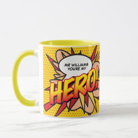 パーソナライズ HERO コミック ポップアート マグカップ (左)