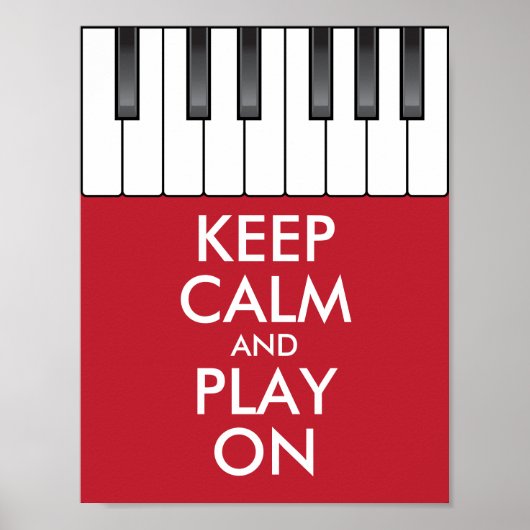 パーソナライズ KEEP CALM and PLAY ON -キーボードピアノ ポスター (正面)