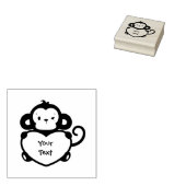 パーソナライズ – Little Monkey Holdingハート ラバースタンプ (押印)