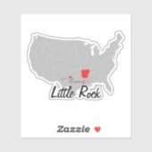 パーソナライズ – Little Rock, Arkansas Map US シール (シート)