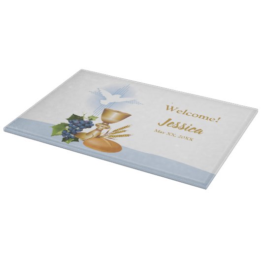 パーソナライズ， RCIAおめでとうカトリック聖餐式 カッティングボード (角)