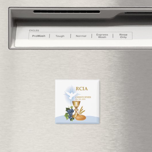 パーソナライズ， RCIAおめでとうカトリック聖餐式 マグネット (インサイチュ (食洗機))