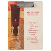 パーソナライズ, RCIAおめでとう,カトリック,赤 クリップボード (正面)