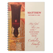 パーソナライズ， RCIAおめでとう，カトリック，赤 ノートブック (正面)