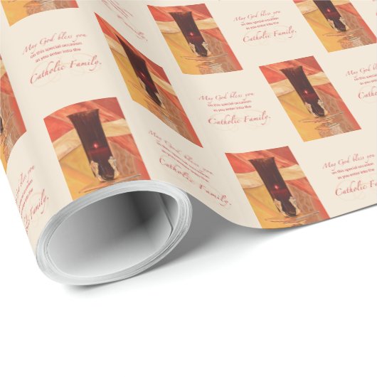 パーソナライズ， RCIAおめでとう，カトリック，赤 ラッピングペーパー (ロールコーナー)