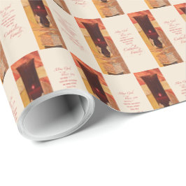 パーソナライズ， RCIAおめでとう，カトリック，赤 ラッピングペーパー