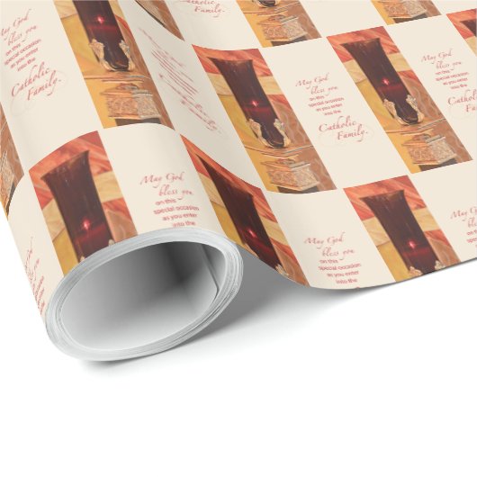 パーソナライズ， RCIAおめでとう，カトリック，赤 ラッピングペーパー (ロールコーナー)