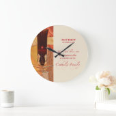 パーソナライズ， RCIAおめでとう，カトリック，赤 ラージ壁時計 (ホーム)