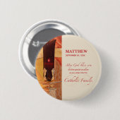 パーソナライズ, RCIAおめでとう,カトリック,赤 缶バッジ (正面&裏面)