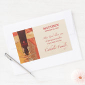 パーソナライズ， RCIAおめでとう，カトリック，赤 長方形シール (封筒)