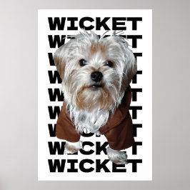 パーソナライズ!WHITE Pet写真と名前の繰り返し ポスター