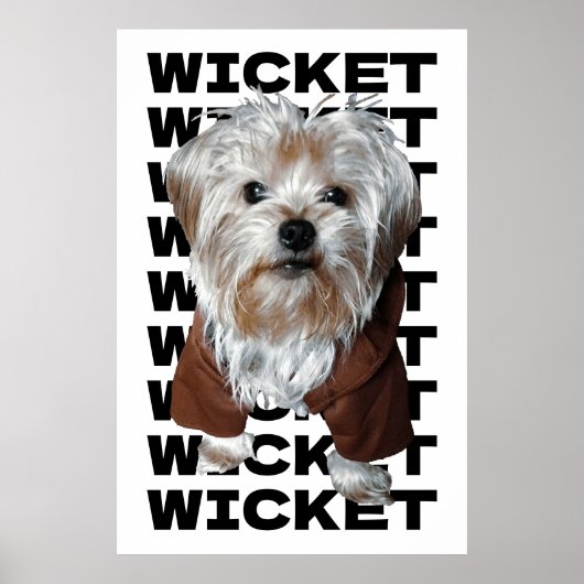 パーソナライズ！WHITE Pet写真と名前の繰り返し ポスター (正面)