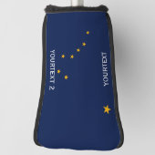 パーソナライズaのあなたの文字のアラスカの州の旗 ゴルフヘッドカバー (回転90)