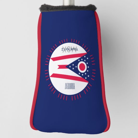 パーソナライズaのあなたの文字のオハイオ州の州の旗 ゴルフヘッドカバー (回転90)