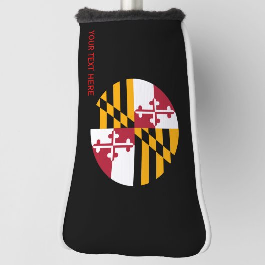 パーソナライズaのあなたの文字のメリーランドの州の旗 ゴルフヘッドカバー (回転90)